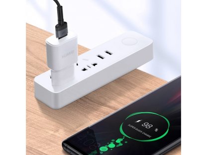 Cafule odolný nylonový kabel USB Typ C SuperCharge 40W Quick Charge 3.0 QC 3.0 1m šedě-černý (CATKLF-PG1)