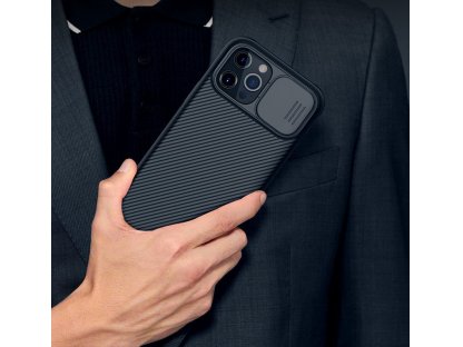 CamShield Pro pancéřový zadní kryt s krytkou fotoaparátu pro iPhone 12 Pro / iPhone 12 černý