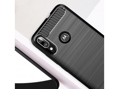 Carbon Case elastické pouzdro Motorola Moto E6 Plus černé