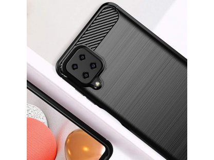 Carbon Case elastické pouzdro Samsung Galaxy A12 černé