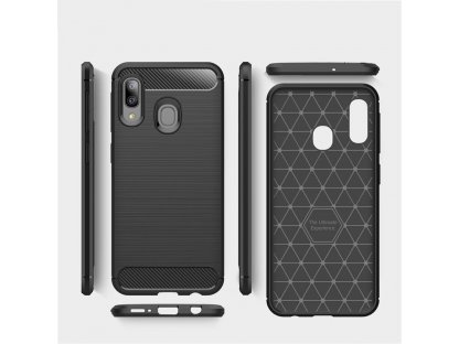 Carbon Case elastické pouzdro Samsung Galaxy A20e černé