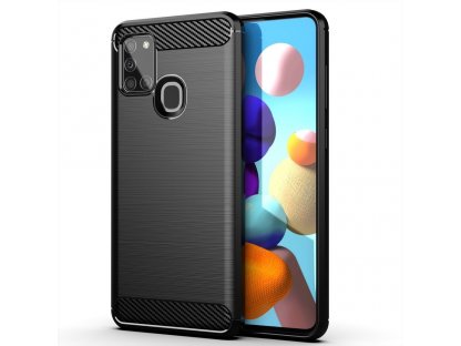 Carbon Case elastické pouzdro Samsung Galaxy A21S černé