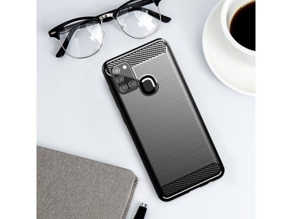 Carbon Case elastické pouzdro Samsung Galaxy A21S černé