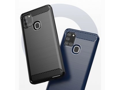 Carbon Case elastické pouzdro Samsung Galaxy A21S modré