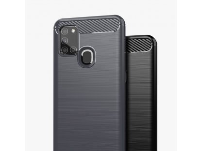 Carbon Case elastické pouzdro Samsung Galaxy A21S modré