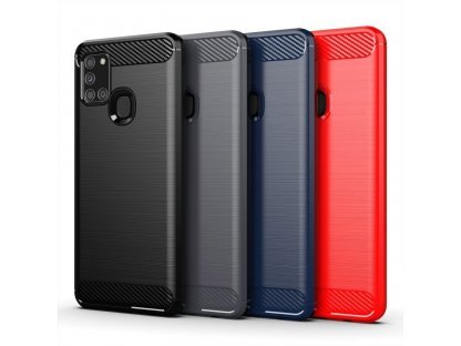 Carbon Case elastické pouzdro Samsung Galaxy A21S modré