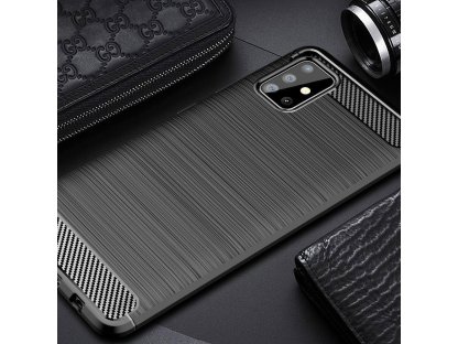 Carbon Case elastické pouzdro Samsung Galaxy A71 modré