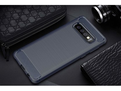 Carbon Case elastické pouzdro Samsung Galaxy S10 Plus modré