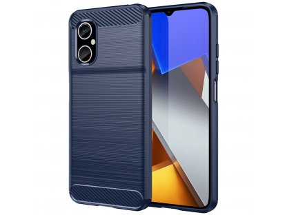 Karbonové pouzdro Xiaomi Redmi Note 11E / Redmi 10 5G / Redmi 10 Prime+ 5G / Poco M4 5G flexibilní silikonové karbonové pouzdro modré barvy