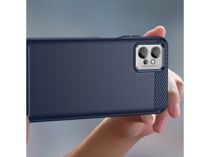 Karbonové pouzdro Xiaomi Redmi Note 11E / Redmi 10 5G / Redmi 10 Prime+ 5G / Poco M4 5G flexibilní silikonové karbonové pouzdro modré barvy