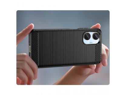 Carbon Case flexibilní silikonový karbonové pouzdro pro Realme 10 - černý