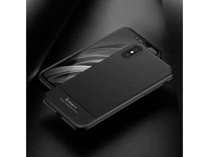 Carbon Fiber elastické pouzdro iPhone X modré