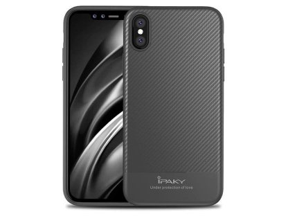 Carbon Fiber elastické pouzdro iPhone X šedé