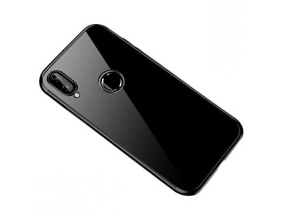 Clear Color case gelové pouzdro s metalickým rámem Huawei P Smart 2019 černé