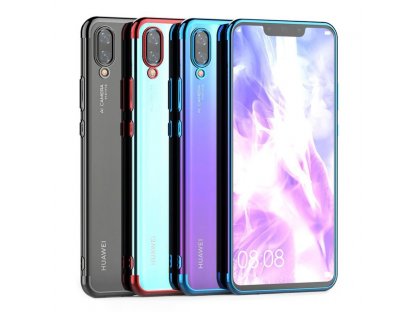 Clear Color case gelové pouzdro s metalickým rámem Huawei P Smart 2019 černé