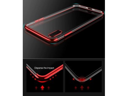 Clear Color case gelové pouzdro s metalickým rámem Huawei P30 Lite červené