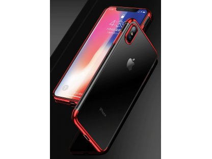 Clear Color case gelové pouzdro s metalickým rámem Huawei P30 Lite červené