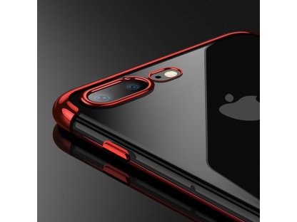 Clear Color case gelové pouzdro s metalickým rámem iPhone 8 Plus / iPhone 7 Plus červené