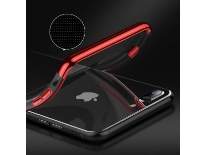 Clear Color case gelové pouzdro s metalickým rámem iPhone 8 Plus / iPhone 7 Plus červené