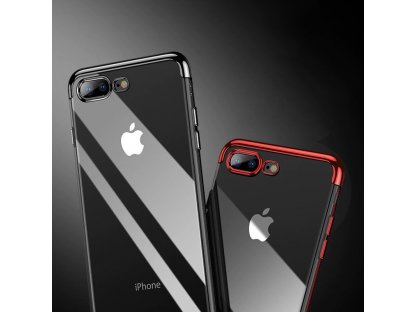 Clear Color case gelové pouzdro s metalickým rámem iPhone 8 Plus / iPhone 7 Plus červené