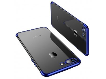 Clear Color case gelové pouzdro s metalickým rámem iPhone 8 Plus / iPhone 7 Plus modré
