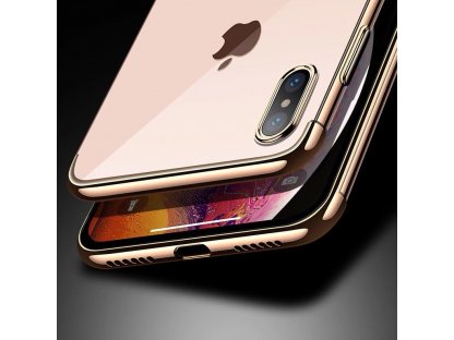 Clear Color case gelové pouzdro s metalickým rámem iPhone XS / iPhone X červené