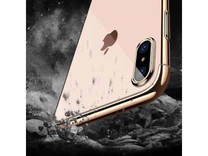 Clear Color case gelové pouzdro s metalickým rámem iPhone XS / iPhone X červené