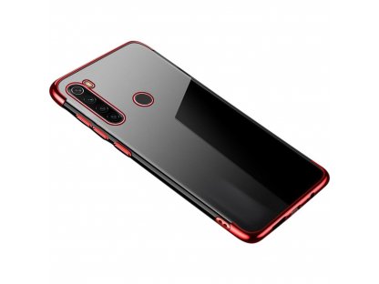 Clear Color case gelové pouzdro s metalickým rámem Motorola G8 Plus červené