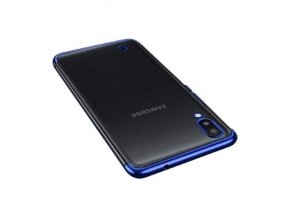 Clear Color case gelové pouzdro s metalickým rámem Samsung Galaxy A10 modré