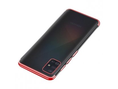 Clear Color case gelové pouzdro s metalickým rámem Samsung Galaxy A51 červené
