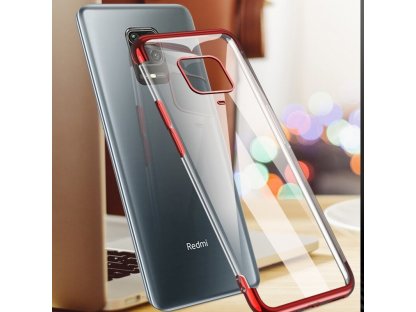 Clear Color case gelové pouzdro s metalickým rámem Xiaomi Redmi 10X 4G / Xiaomi Redmi Note 9 červené