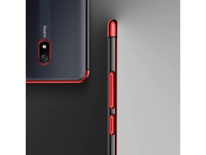 Clear Color case gelové pouzdro s metalickým rámem Xiaomi Redmi 8A červené