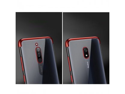 Clear Color case gelové pouzdro s metalickým rámem Xiaomi Redmi 8A červené