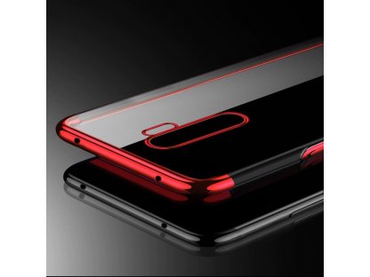 Clear Color case gelové pouzdro s metalickým rámem Xiaomi Redmi 9 červené