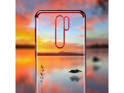 Clear Color case gelové pouzdro s metalickým rámem Xiaomi Redmi 9 červené