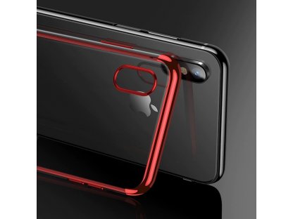 Clear Color case gelové pouzdro s metalickým rámem Xiaomi Redmi Note 7 červené