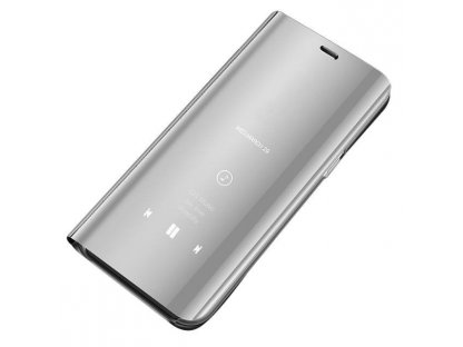 Clear View Case pouzdro s klapkou Samsung Galaxy A70 stříbrné