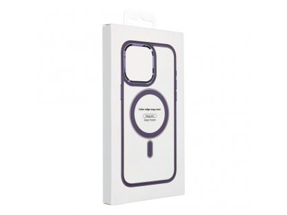 Color Edge Mag Cover case compatible with MagSafe for IPHONE 15 PRO MAX deep purple