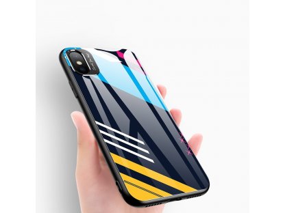 Color Glass Case pouzdro z tvrzeného skla s clonou na kameru iPhone XS / iPhone X vzorek 4