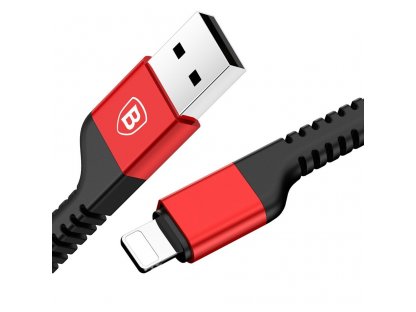 Confidant Anti-break Cable odolný nylonový kabel USB Lightning 2A 1M červený