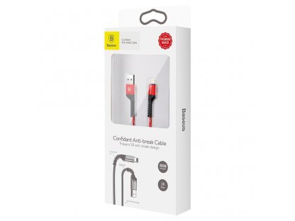 Confidant Anti-break Cable odolný nylonový kabel USB Lightning 2A 1M červený