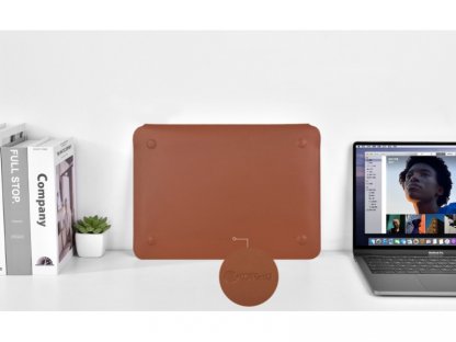 COTECi PU tenké pouzdro s magnetickým zapínáním pro Apple Macbook Pro 16 hnědá