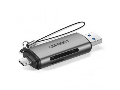Čtečka karet SD / micro SD na USB 3.0 / USB-C 3.0 šedá (50706)