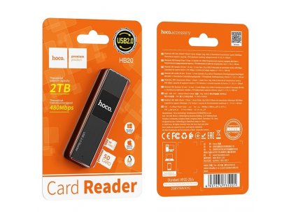 Čtečka paměťových karet 2 v 1 HOCO HB20 Mindful USB2.0