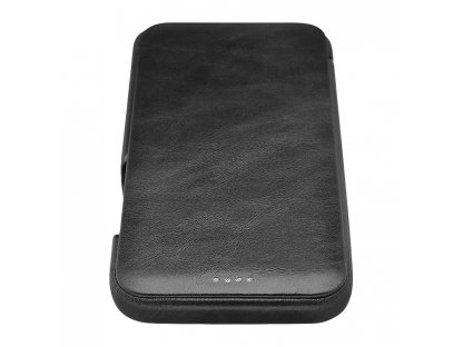 Curved Edge Vintage Folio kožené pouzdro iPhone 12 Pro Max černé (RIX1202 black)