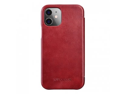 Curved Edge Vintage Folio kožené pouzdro iPhone 12 Pro Max červené (RIX1202 red)