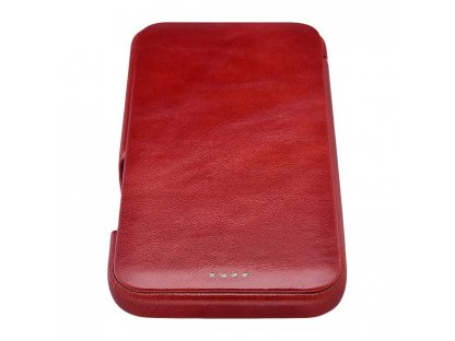 Curved Edge Vintage Folio kožené pouzdro iPhone 12 Pro Max červené (RIX1202 red)