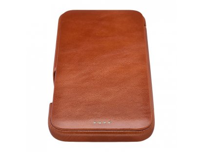 Curved Edge Vintage Folio kožené pouzdro iPhone 12 Pro Max hnědé (RIX1202 brown)