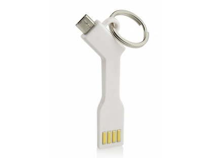 Datový kabel micro USB přívěšek - bílý