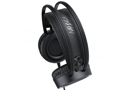 Drátová hrací sluchátka na uši Touring W100 černá